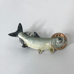 1988 GG Harris Fine Pewter Fish Enamel Pin 1.5”